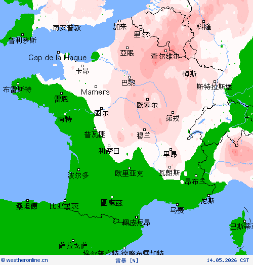 雷暴 预报图