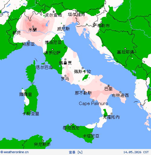 雷暴 预报图